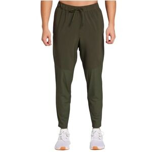 VRST Mix Media Pants Men XXL Dark Green Slim Tapered Joggers Stretch Elastic New